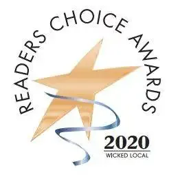 Readers Choice Awards ribbon graphic featuring a gold star and “Regional Favorite” designation for 2020.